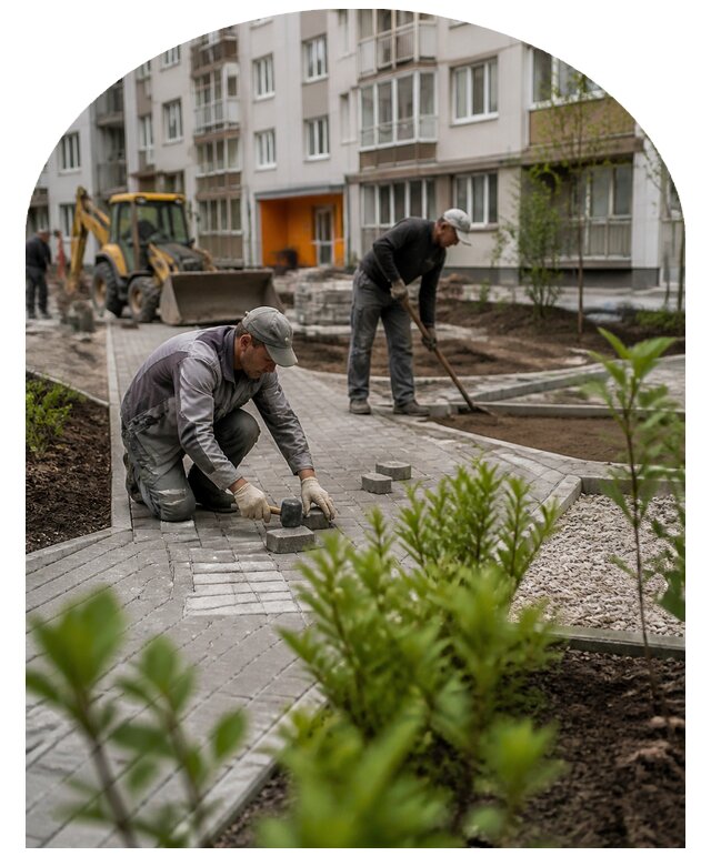 Благоустройство двора многоквартирного дома в Бийске